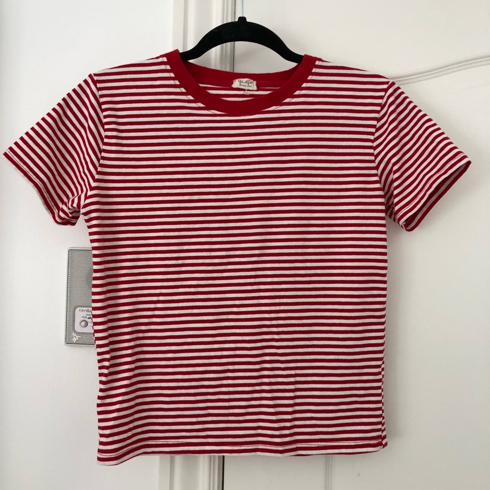 Brandy Melville Red Striped Tee